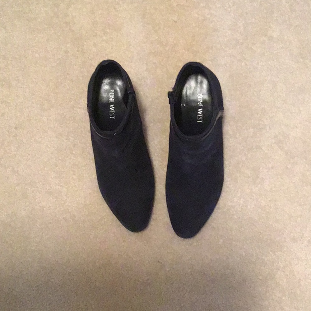 Navy suede ankle boots